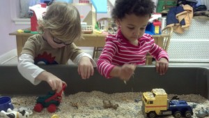 playgroup session: playing in sand